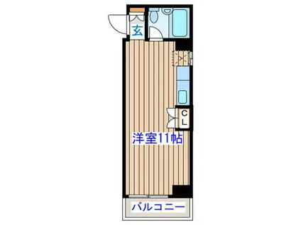 アゼリアハイツ(ワンルーム/3階)の間取り写真