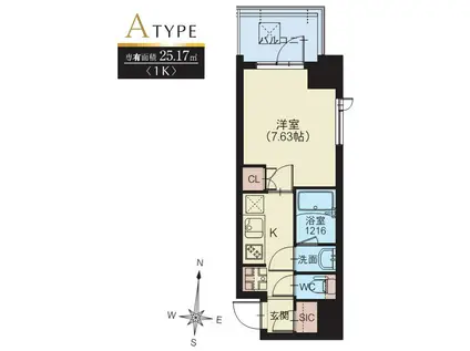 スプランディッド錦糸町II(1K/4階)の間取り写真