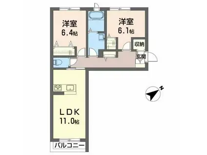 シャーメゾン グランデージI(2LDK/1階)の間取り写真