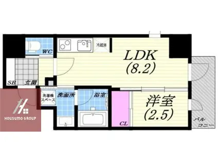 ナットレジデンス都島本通(1LDK/5階)の間取り写真