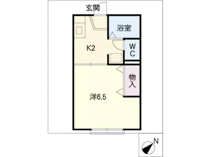 タウニィ新正(1K/2階)の間取り写真