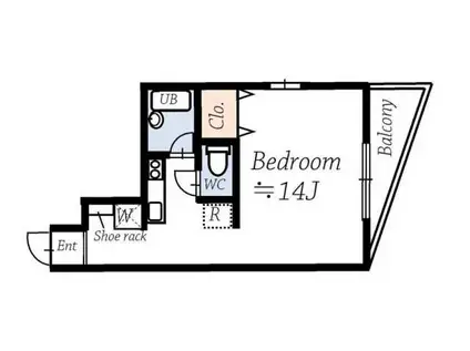 R-STYLE千歳船橋(ワンルーム/3階)の間取り写真