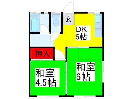 TSUKADAハイム(2DK/2階)の間取り写真