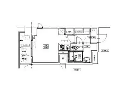 S-RESIDENCE四日市駅前COULEUR キャンペー(ワンルーム/2階)の間取り写真