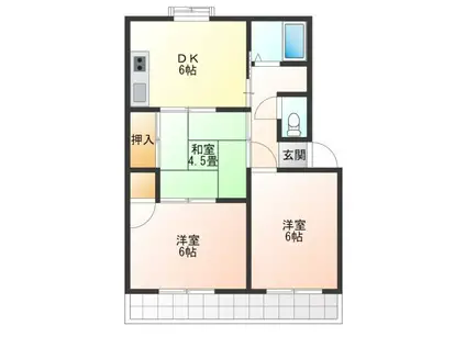 コーポ小林(3DK/1階)の間取り写真