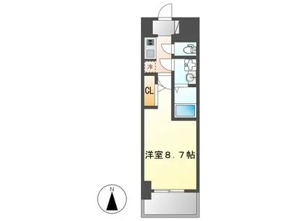 S-RESIDENCE名駅ウエスト(1K/13階)の間取り写真