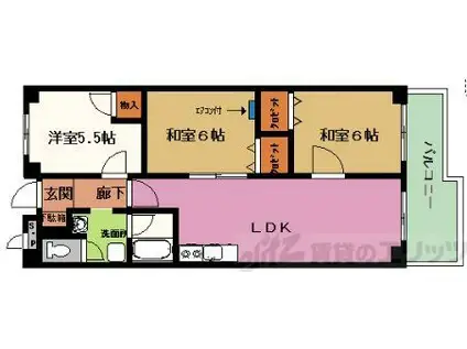 ■【ハイツ山口】(3LDK/3階)の間取り写真