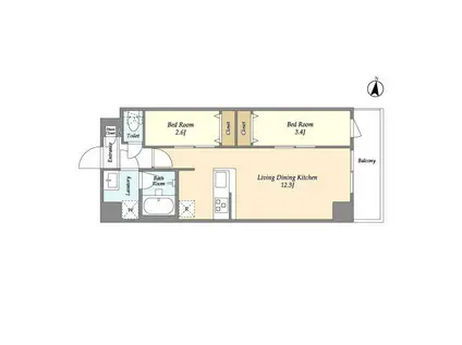 アルファコート梅島(2LDK/2階)の間取り写真