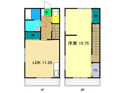 バース瀬戸(2LDK/1階)の間取り写真