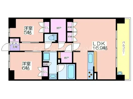 大阪ベイレジデンス(2LDK/7階)の間取り写真