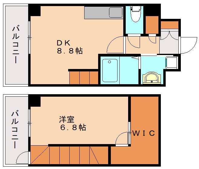 伊都久賀ビル(1LDK/3階)の間取り写真