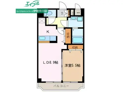 メゾンド・ルミエール(1LDK/2階)の間取り写真