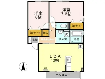 シャトーショコラ(2LDK/2階)の間取り写真