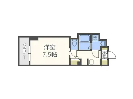 S-RESIDENCE谷町五丁目(1K/3階)の間取り写真