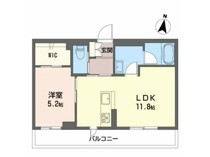 メルクールハイム新白河(1LDK/3階)の間取り写真
