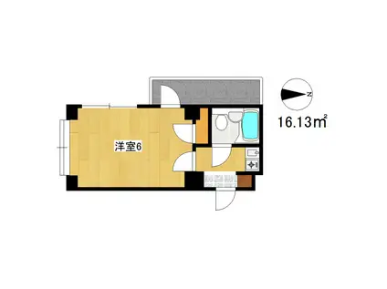 グランビルド松ノ浜(1K/2階)の間取り写真