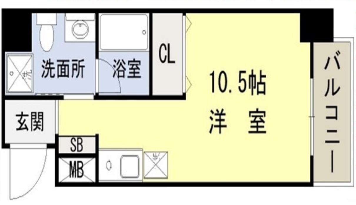 フレアコート北浜(ワンルーム/5階)の間取り写真