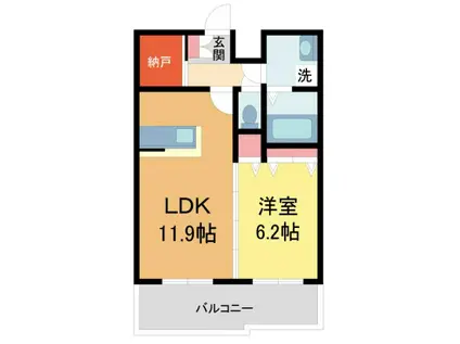 フェリシテ(1LDK/3階)の間取り写真