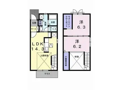 キアラメンテ(2LDK/1階)の間取り写真