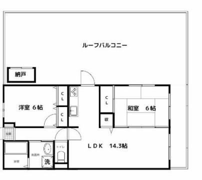 ディーズコート(2LDK/5階)の間取り写真