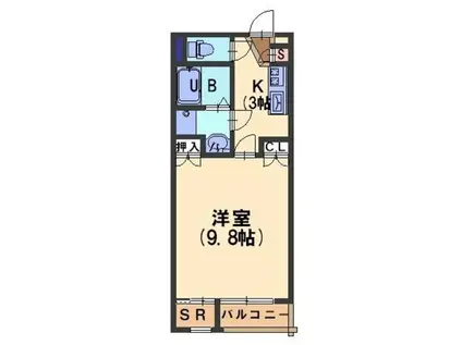 ドリーム3(1K/3階)の間取り写真