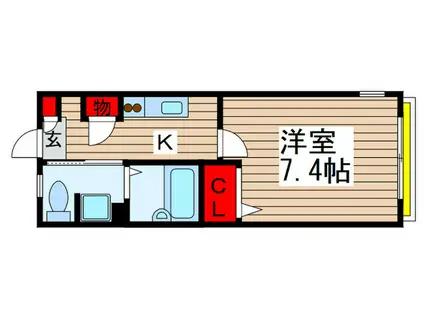 CURAVIE(1K/1階)の間取り写真
