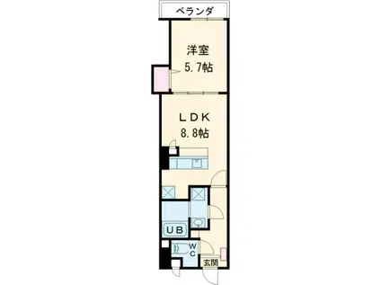 フロンティア佐世保駅前(1LDK/7階)の間取り写真