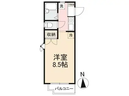 グランドハイツ(1K/1階)の間取り写真