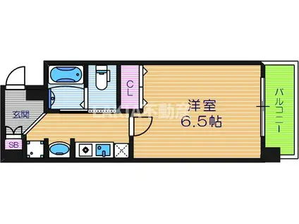 SWISS天王寺II(1K/5階)の間取り写真