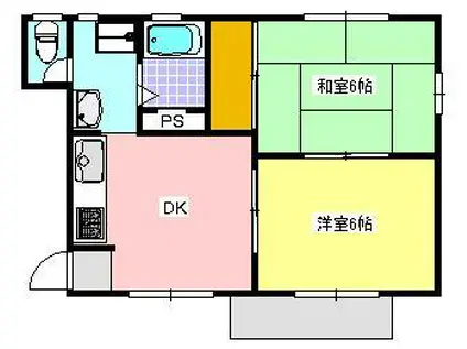 フォーブルムラタ(2DK/1階)の間取り写真