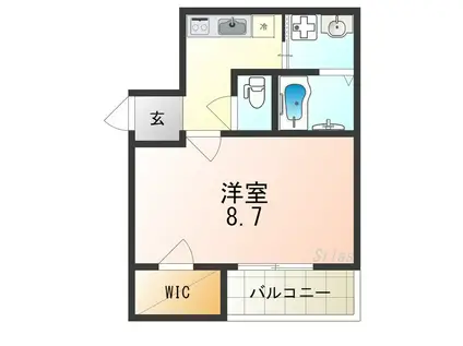 サン フィオーレ長尾I番館(1K/3階)の間取り写真