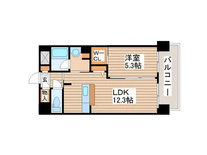 シャーメゾンステージ 広瀬通(1LDK/4階)の間取り写真