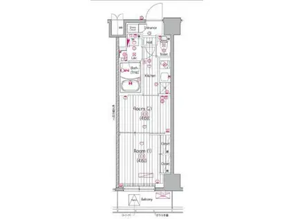 ガーラプレシャス神宮外苑(2K/3階)の間取り写真