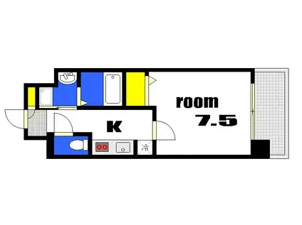 S-RESIDENCE国泰寺町一丁目(1K/4階)の間取り写真