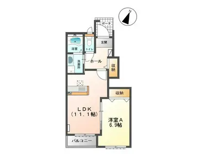 スターテラスK(1LDK/2階)の間取り写真