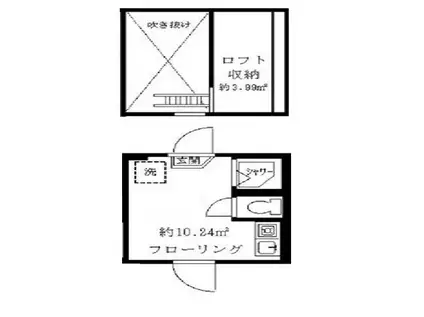 ティ・アーモショコラ(ワンルーム/1階)の間取り写真