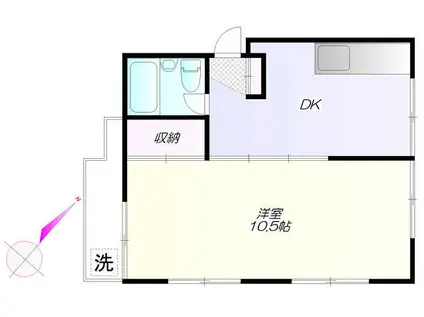 メゾンウスイ(1DK/2階)の間取り写真