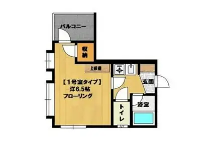 五十川ビル(1K/2階)の間取り写真