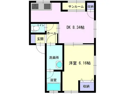 クレアージュ(1DK/1階)の間取り写真