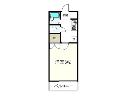 ハイツアウスレーゼI(1K/2階)の間取り写真