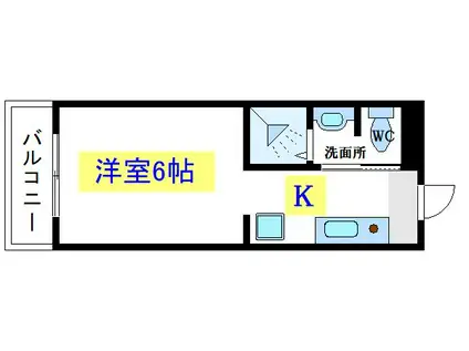 ウォンザハイムA棟(ワンルーム/3階)の間取り写真