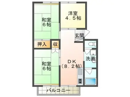 永園ハイツ(3DK/2階)の間取り写真