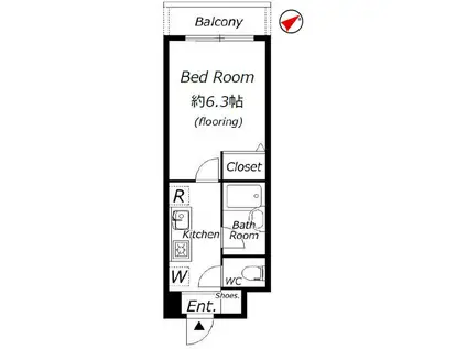 エクセル茗荷谷(1K/9階)の間取り写真