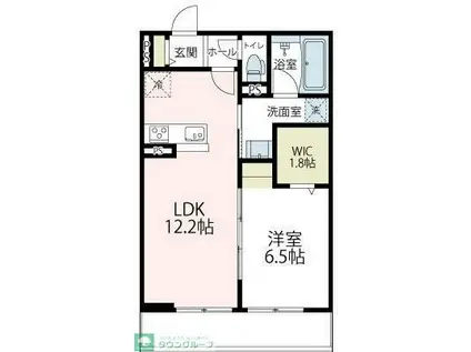ヴァローレIII(1LDK/1階)の間取り写真
