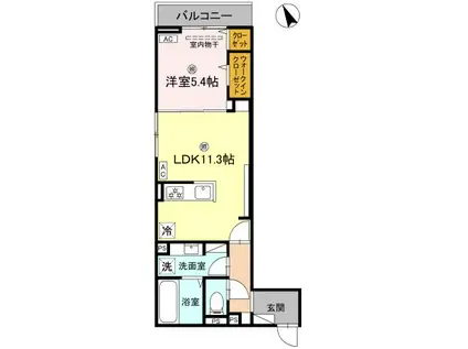 ル トレフル(1LDK/2階)の間取り写真
