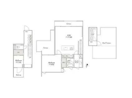 ルミークアン目黒(2LDK/2階)の間取り写真