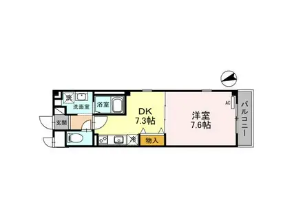 メゾンバイタルD棟(1DK/4階)の間取り写真