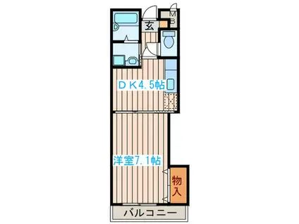 アンソレイエ・ロジュマン(1DK/1階)の間取り写真