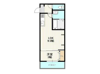 テキーラウルフ(1LDK/2階)の間取り写真