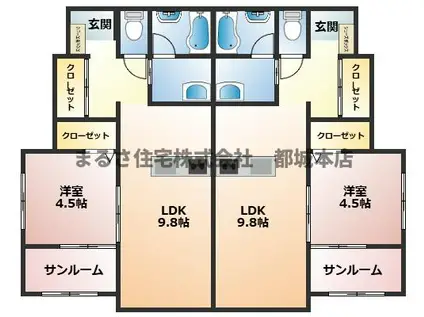 アベニール高城(1LDK/1階)の間取り写真
